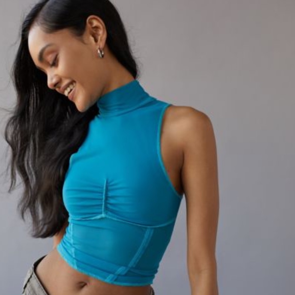 Urban Outfitters Mock Neck Mesh Tank